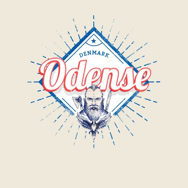 Ville d’Odense, Danemark, avec souvenir de vacances viking