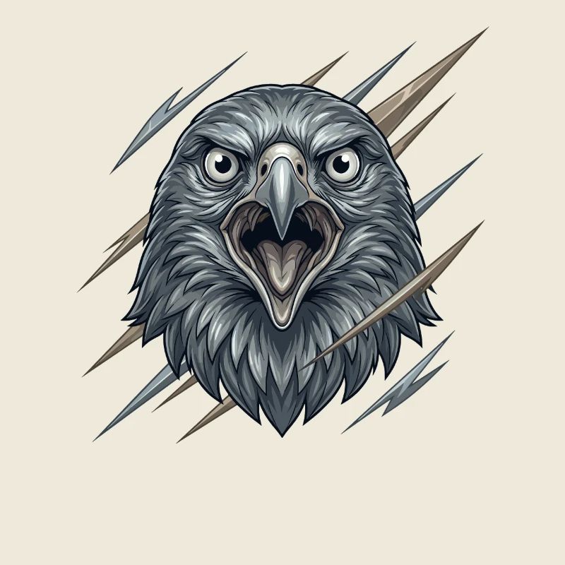 Furious eagle in the storm