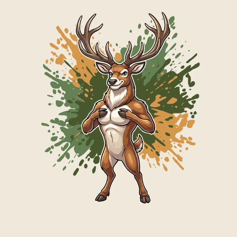 Dessin animé de Cerfs Forts
