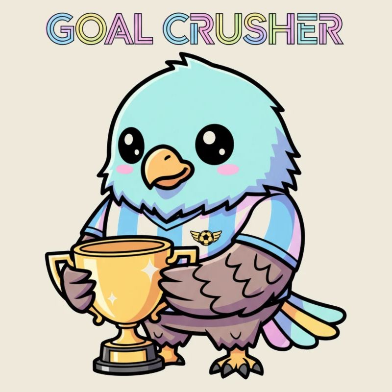 Kawaii Eagle Goal Crusher Soccer Sticker