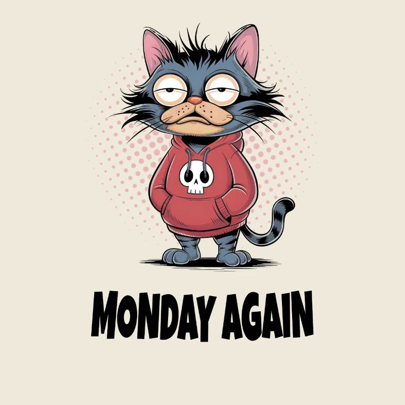 Monday Again Cat – Humour drôle de chat
