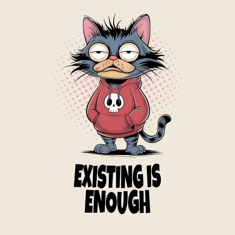 Exister suffit chat – Humour drôle de chat
