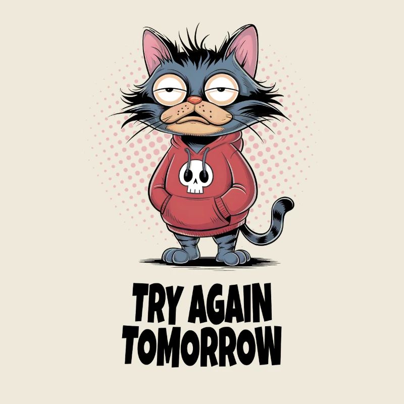 Try Again Tomorrow Cat – Funny Cat Saying