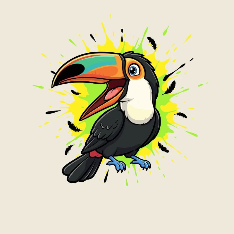 Colorful Toucans Color Splash