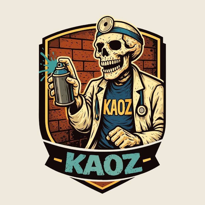 Skelett-Medic-Graffiti-Schild