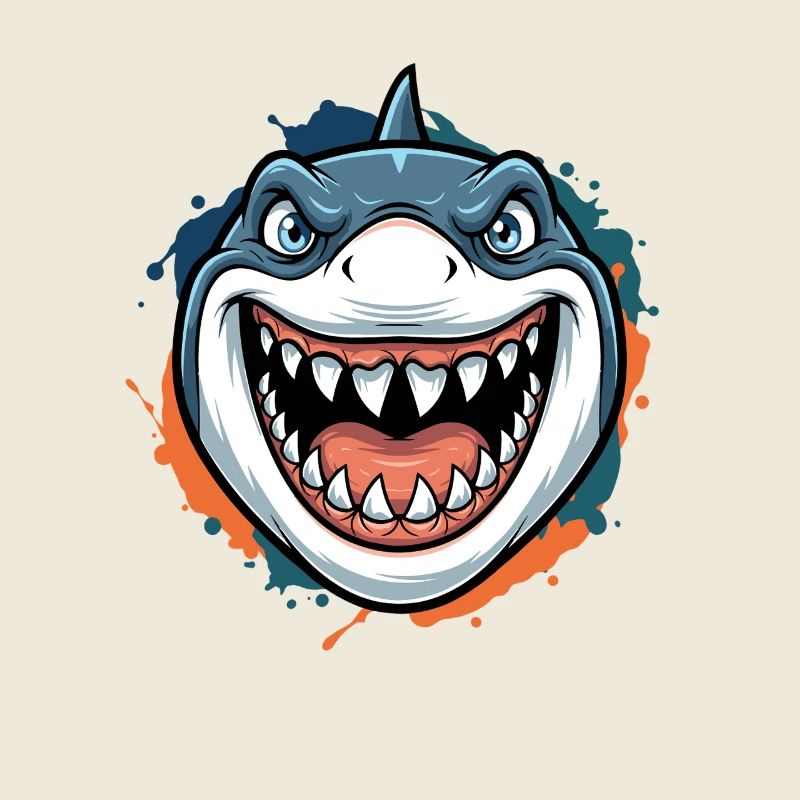 Grinning Shark Cartoon