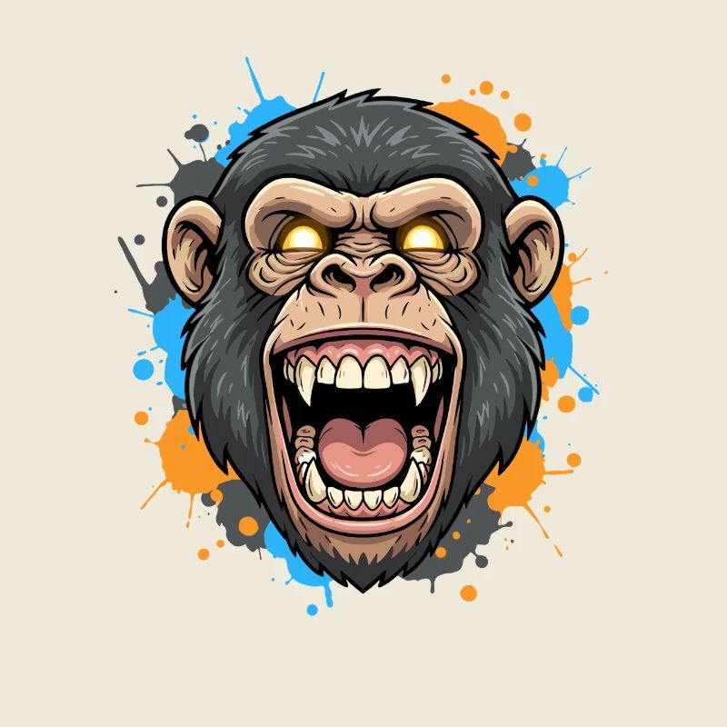 Schreiender Gorillakopf Splash