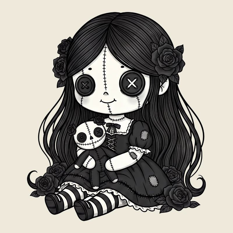 Gothic Bunny Weirdcore Dark Horror Animal Doll