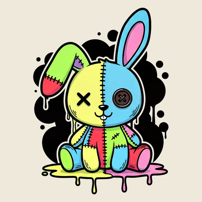 Poupée animale d’horreur Gothique Gothique Weirdcore