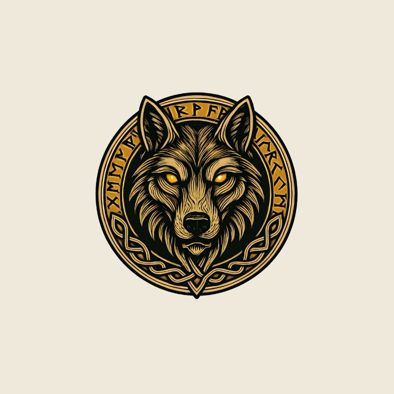 Wolfsmedaillon mit Runenring