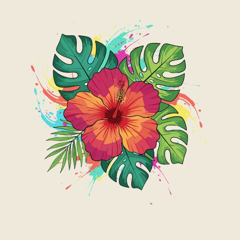 Tropischer Hibiskus Splash