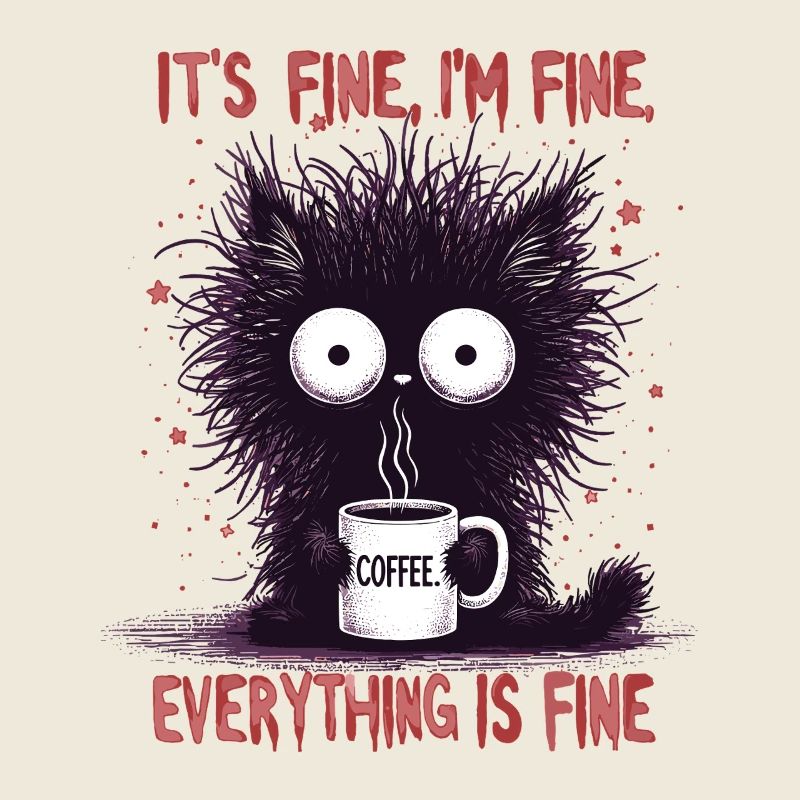 Ça va, je vais bien de l’humour de chat au café