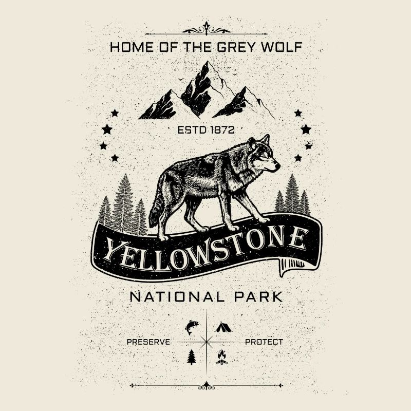 Domicile du parc national de Yellowstone de Grey Wolf