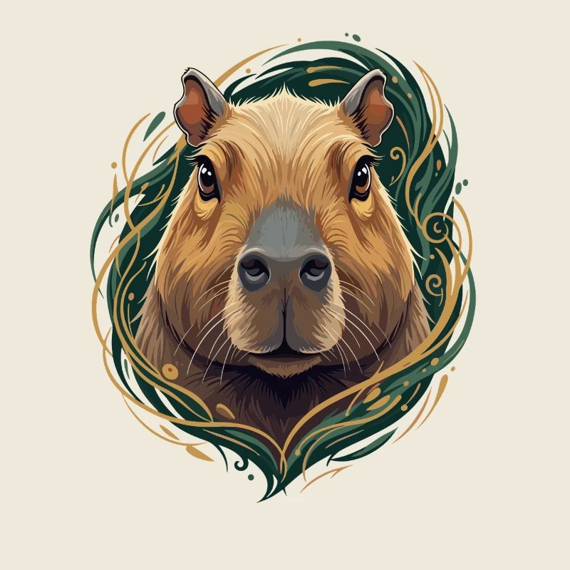 Capybara in an ornamental frame