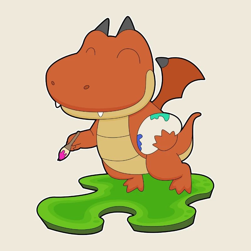 Drache Maler Pinsel Malen