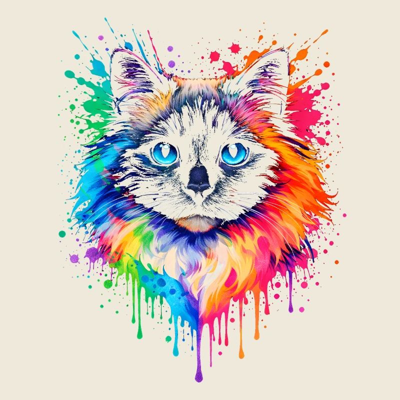 Ragdoll in Neon | Katzenkunst Pop Art