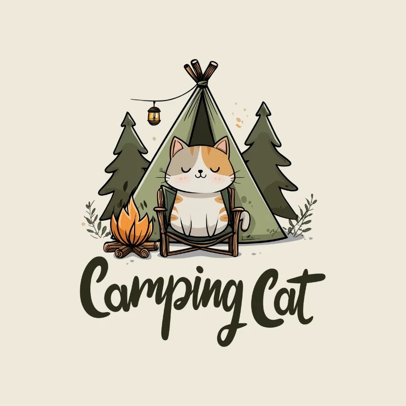 Camping Cat Saying Camping Cat Camper Gift