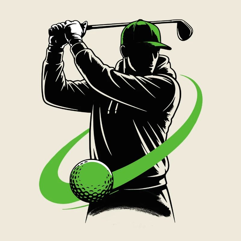 Golfer mit einem Golfschläger – ein dynamischer Schwung.