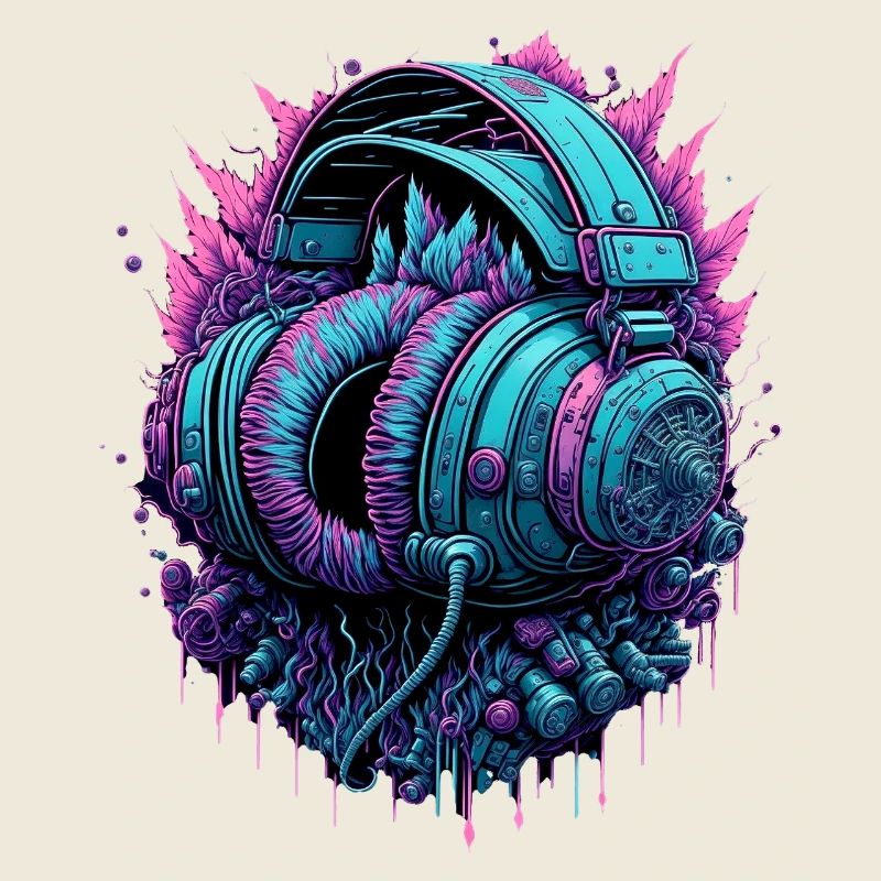 DJ casque cyberpunk
