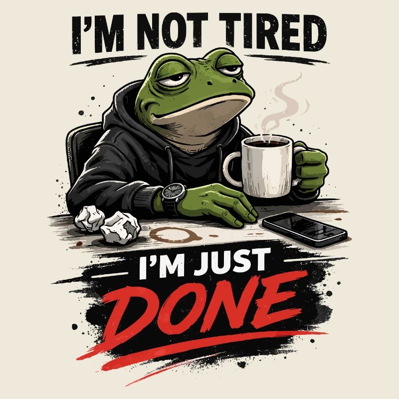 Pas fatigué, je viens de finir, grenouille