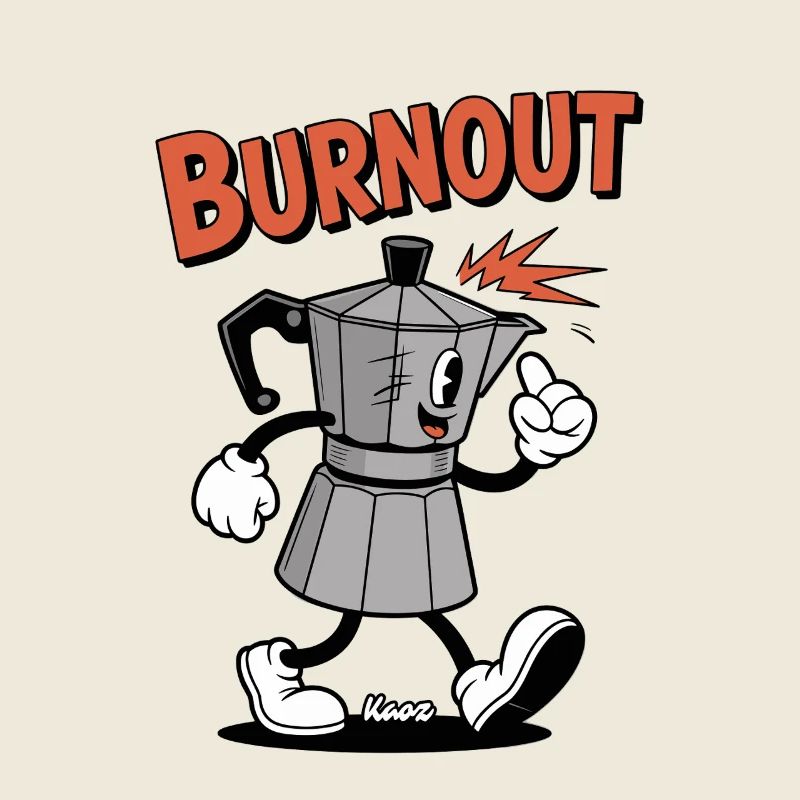 Dessin animé Burnout Moka Coffee Pot