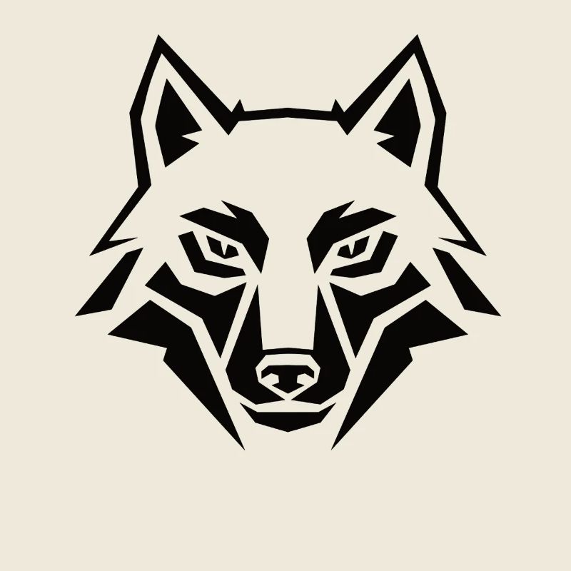 Geometric Wolf Head – Tribal Animal