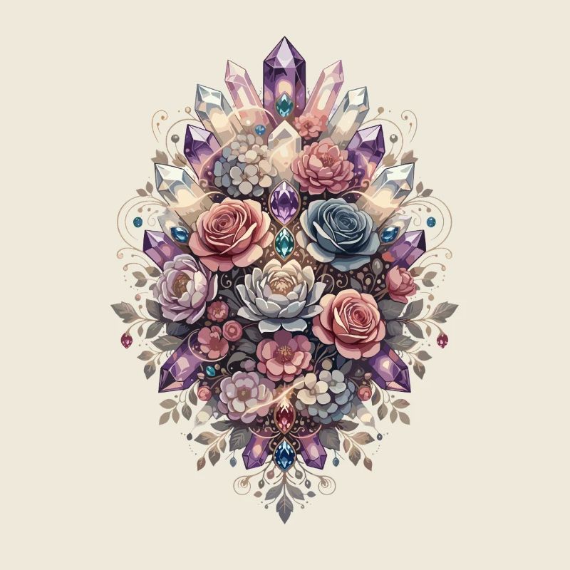 Mosaïque florale des fleurs de cristal