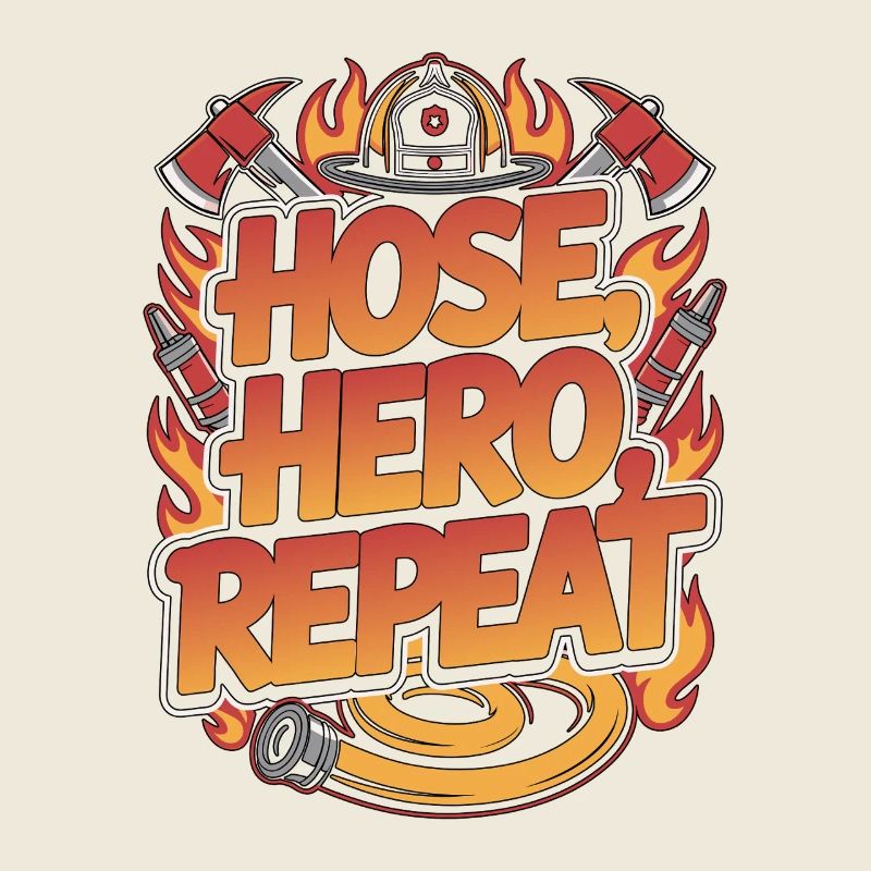 Fire Lieutenant Hose Hero Repeat Fire Department