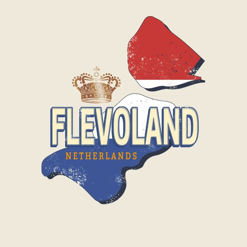 Flevoland Netherlands Retro Map Holland