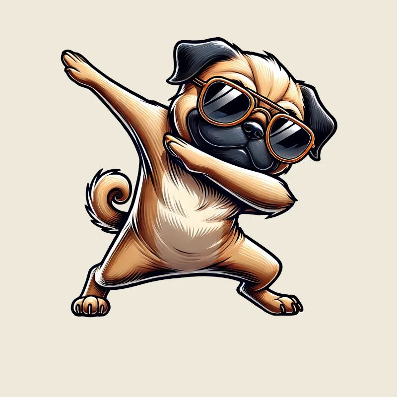Dab-Hund mit Sonnenbrille