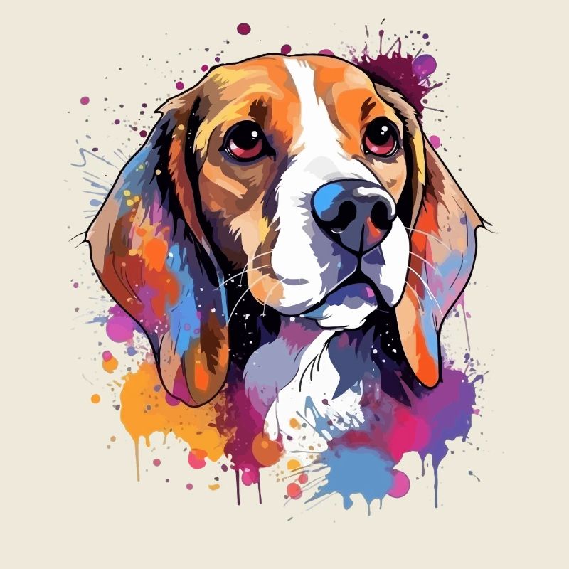 Lebendiges Beagle-Splash-Porträt