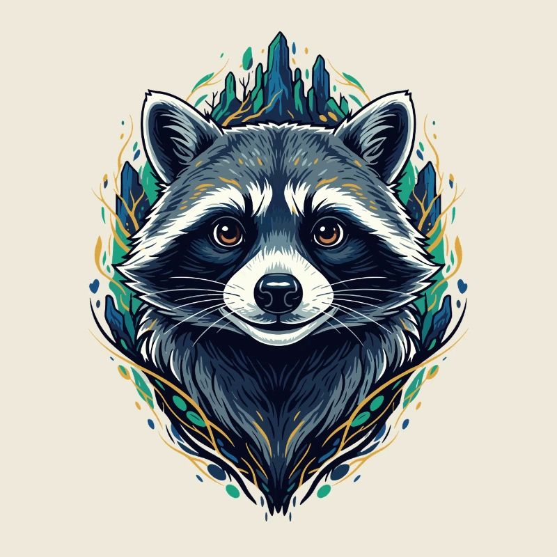 Waschbär Waldzauber Grafik