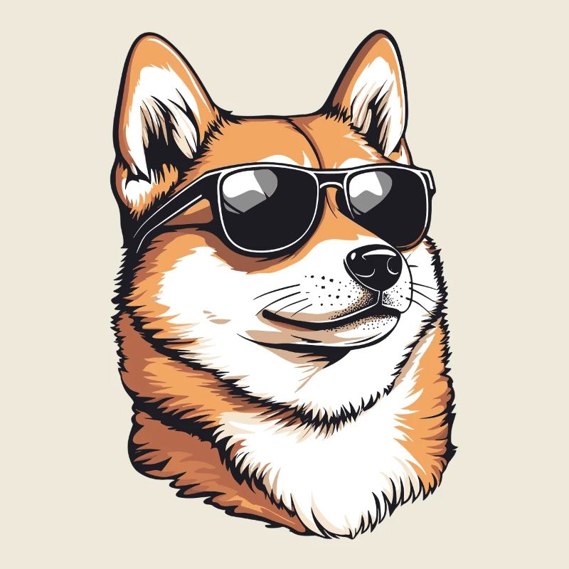 Shiba avec des lunettes de soleil