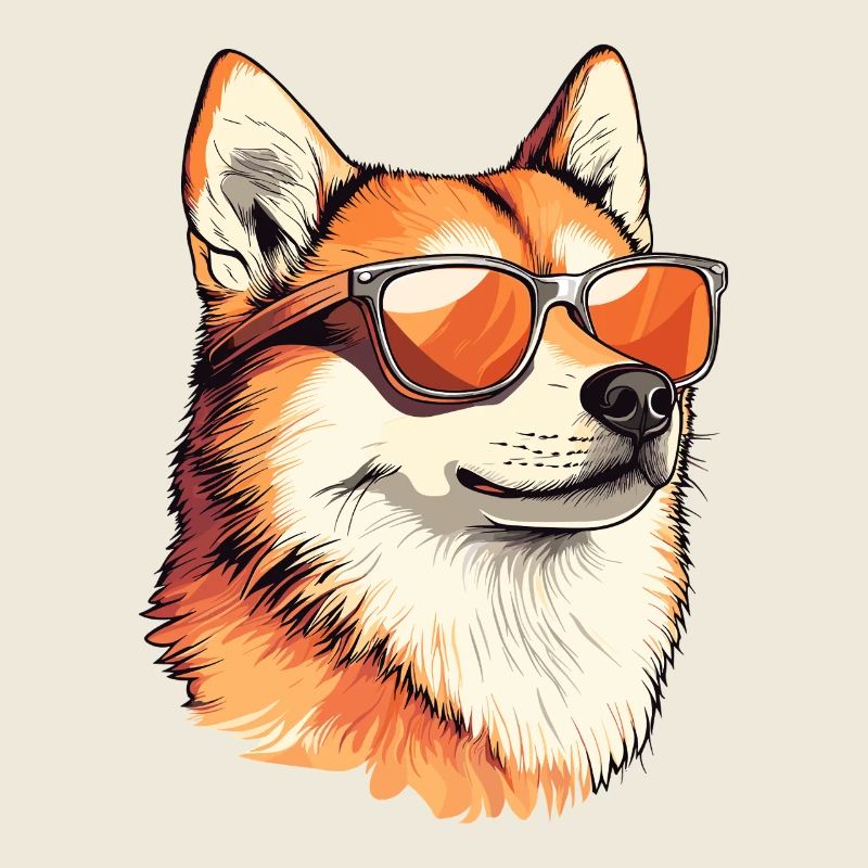 Shiba mit Sonnenbrille Stil
