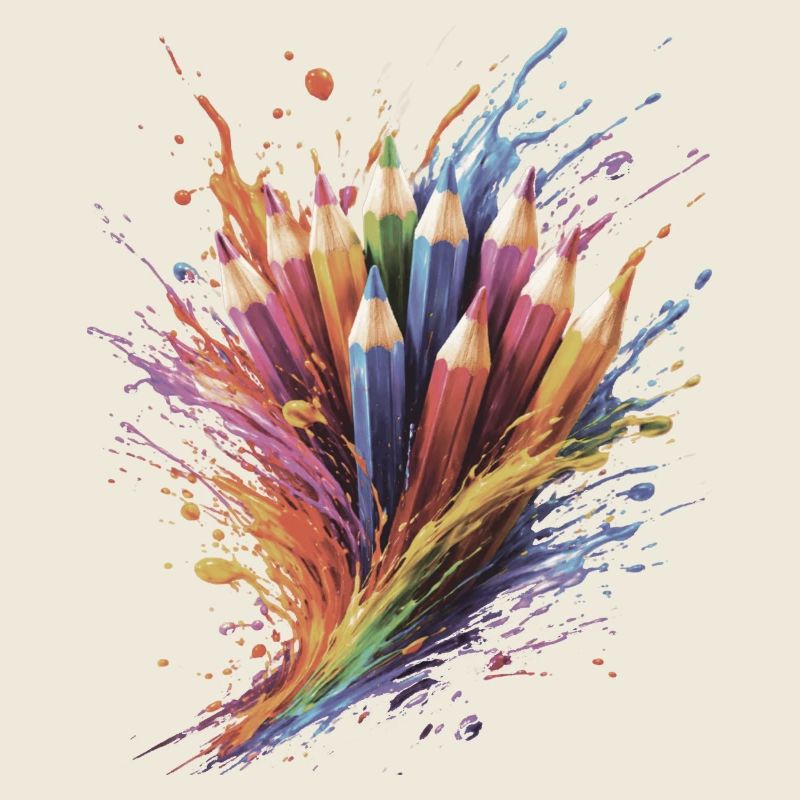 Colored Pencils - Creative Drawing Colorful Splash