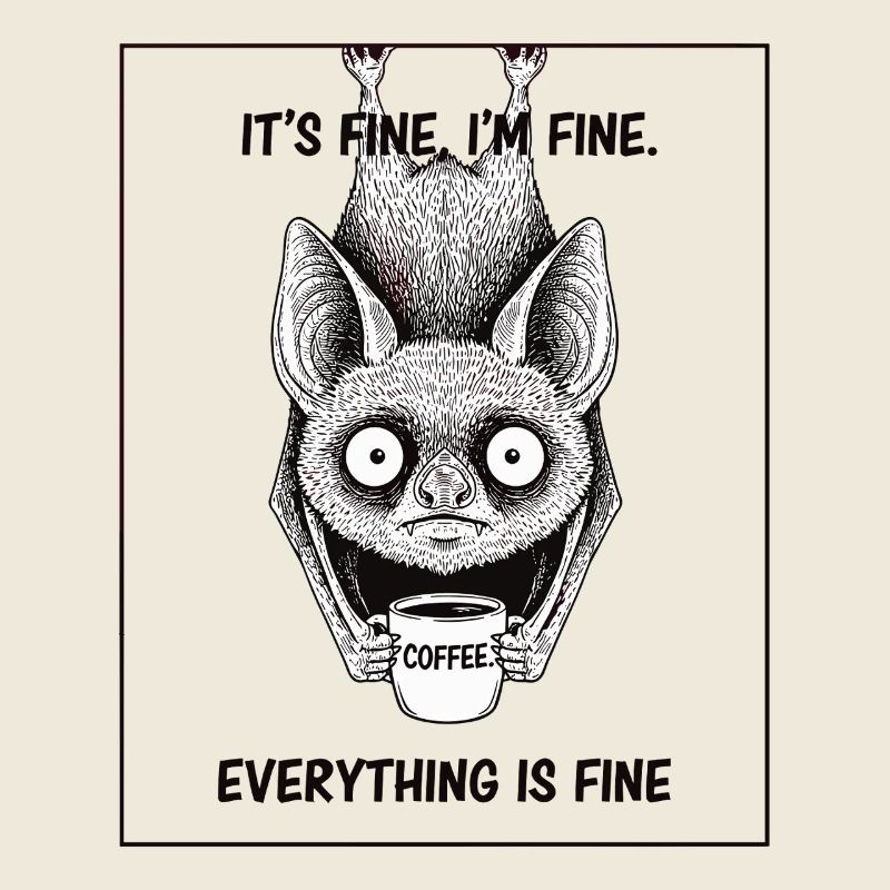 Its Fine Im Fine Coffee Bat Humor