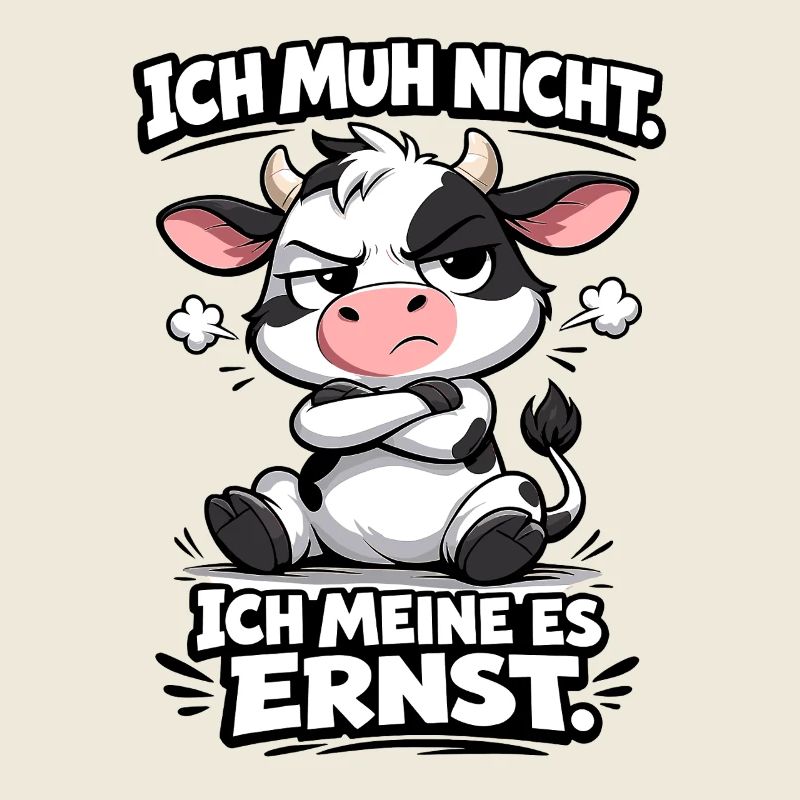 Ich muh nicht freche Kuh mit ernstem Humor