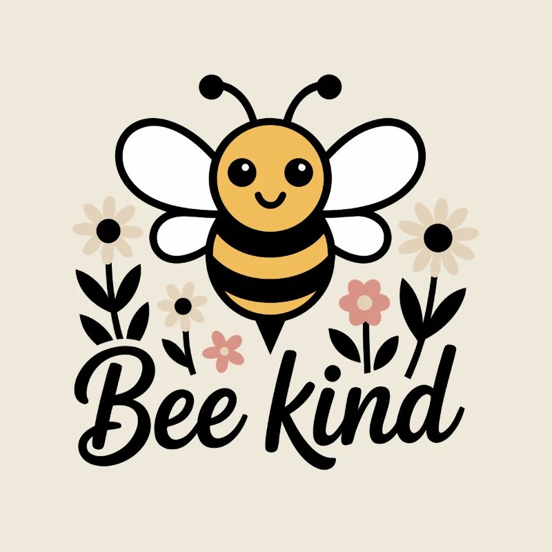 Süße Biene mit Blumen – Bee Kind Frühlings Design