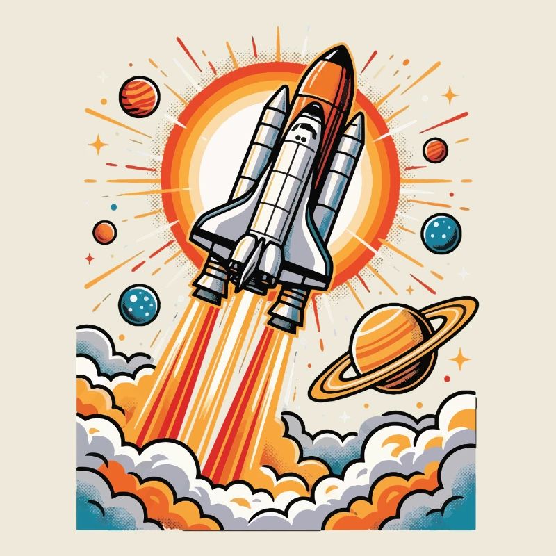 Rocket explosion in space