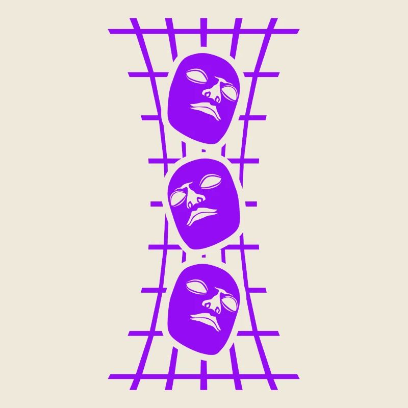 Masks Grid Abstract Art