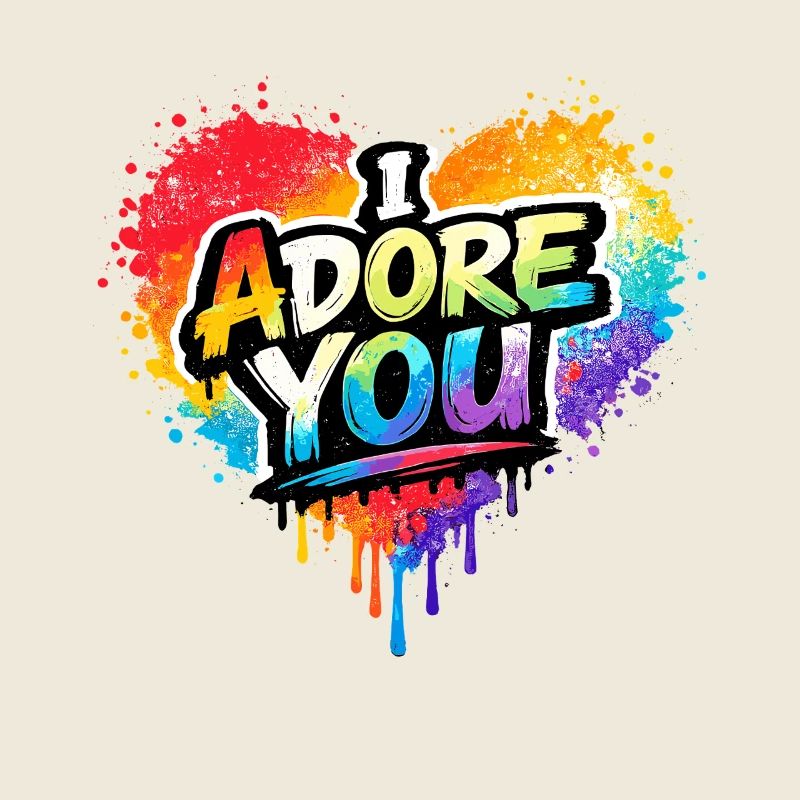 I Adore You Colorful Love Message Graffiti