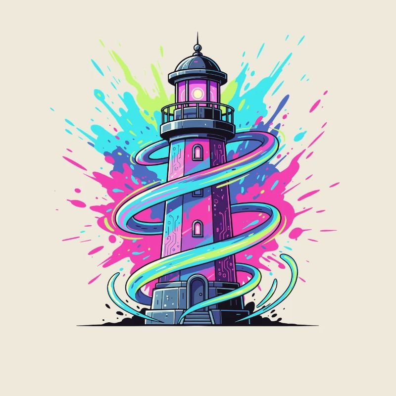 Phare en Tourbillon au néon
