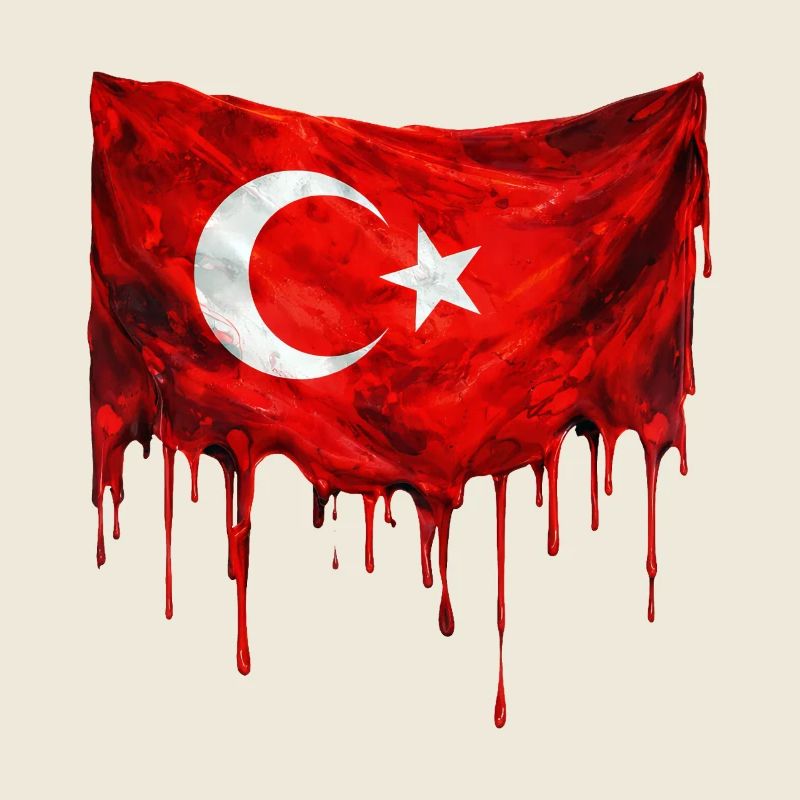 Drapeau turc dégoulinant