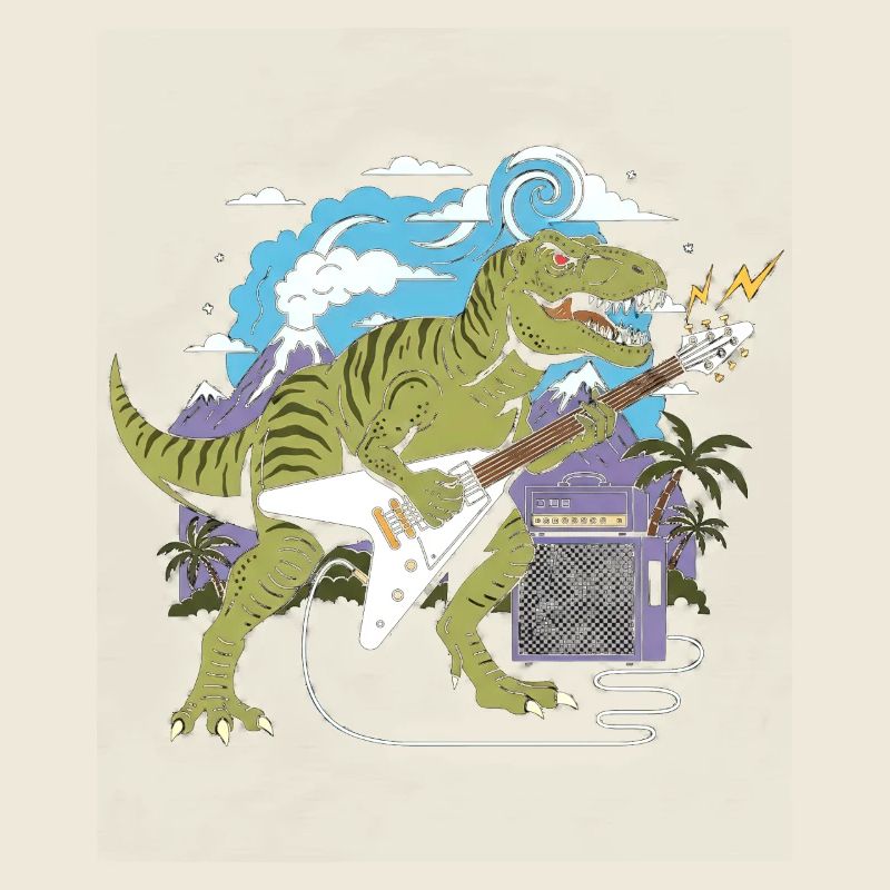 T-Rex Rock Guitar dans les Tropiques