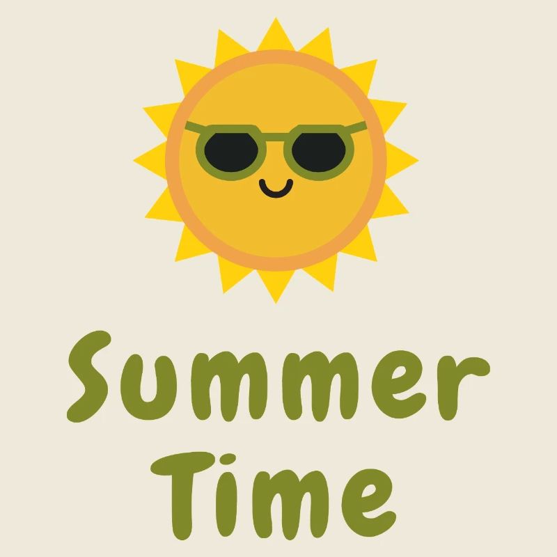 Summer Time Cute Sun Minimal Vacation Design