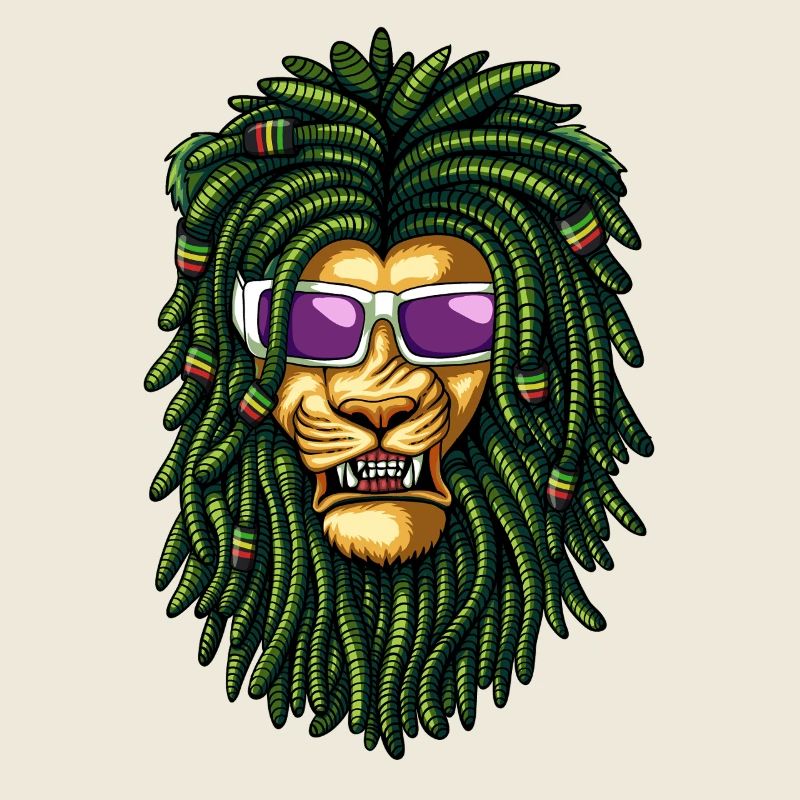 Rasta Lion Dreadlocks Lunettes de soleil Art reggae