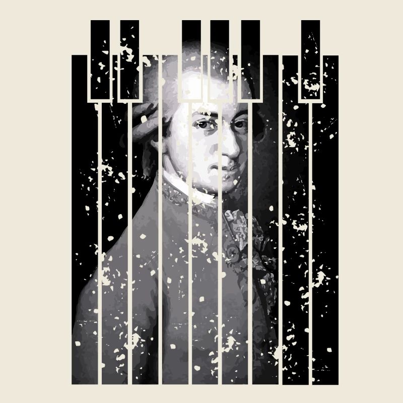 Glitch Mozart Classical Portrait Art