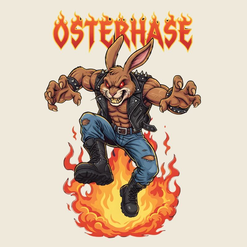 Heavy Metal Easter Bunny Rocker Easter Hardcore Bunny