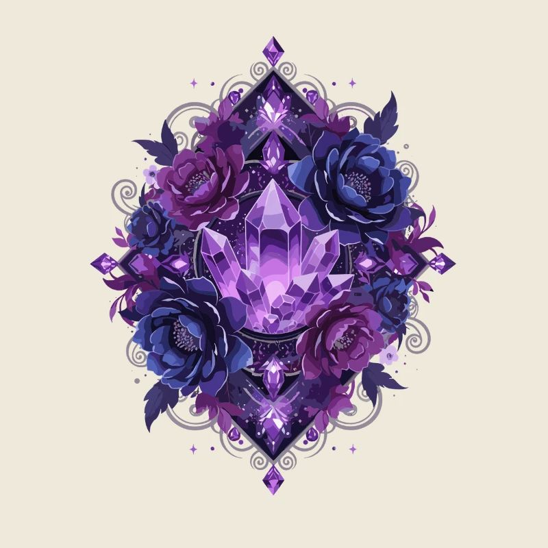 Mandala des Fleurs de Cristal Violet