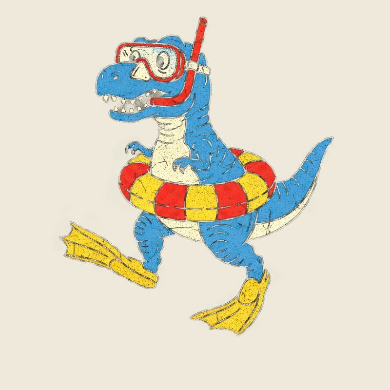 Schnorchel-Dino am Strand